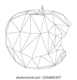 manzana en el estilo de popa baja. manzana de contorno negro