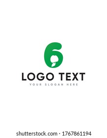 Apple style number type 6 logo template, Vector logo for business and company identity 