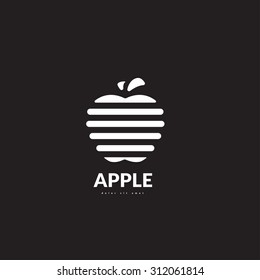 Apple icono estilizado. Plantilla de diseño de logotipo de Vector.