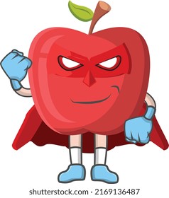 Apple superhero design character, design vector illustrator, character design on white background.