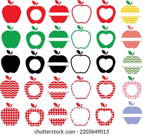 apple svg vector Illustration isolated on white background. apple teacher monogram frame. svg