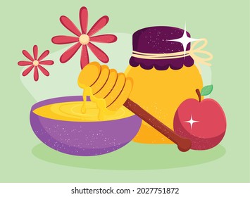 apple and sweet honey rosh hashanah