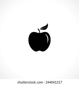 apple symbol. black silhouette isolated on white