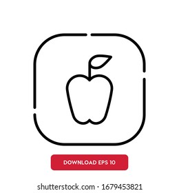 Apple symbol, Fitness Centre class outline vector icon. Modern, simple flat vector illustration for web site or mobile app