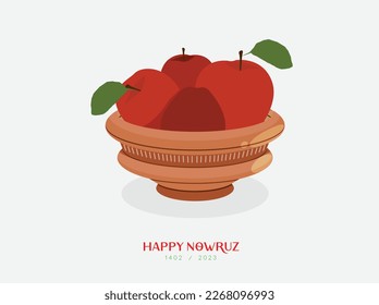 Apple is a symbol of health and well-being, and its presence among Haft Sin means the health of family members in the new year. happy nowruz. Iranian new year.