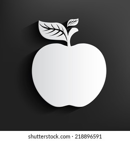 Apple symbol on black background,clean vector