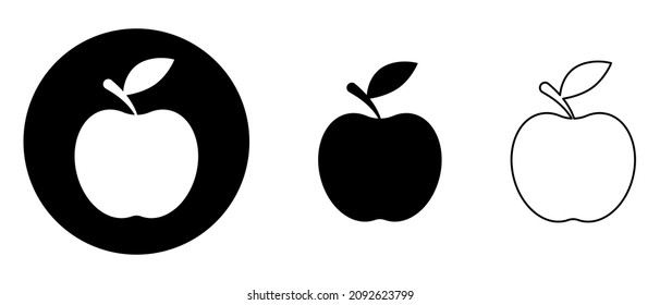Conjunto de símbolos de Apple. Icono vector en estilo de arte plano y de línea. Símbolo del diseño de tu sitio web, logotipo, aplicación, interfaz de usuario. Ilustración del vector, EPS10