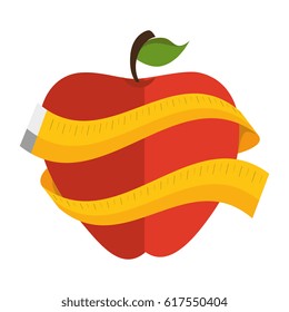 apple with tape measure icon