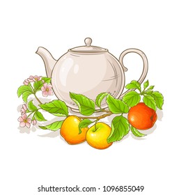 apple tea illustration