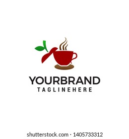 apple tea logo design concept template vector