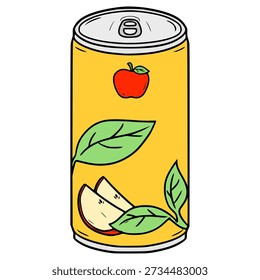 apple tea ready to drink illustration hand drawn isolated vector
