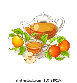 apple tea vector illustration on white background