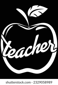 Apple teacher vector art design, eps file. design file for t-shirt. SVG, EPS cuttable design file