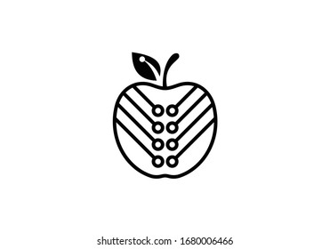 Apple technology logo sign symbol in flat style on white background