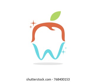 Apple Teeth Abstract Logo Concept Template Creative Design Dental