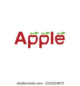 Apple Text Base Logo Vector Illustration