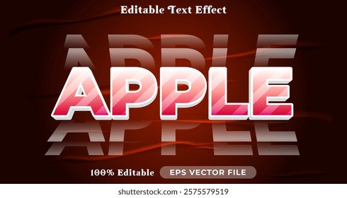 Apple text effect, trendy graphic style editable text