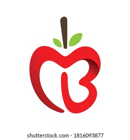 apple that formed letter B and M