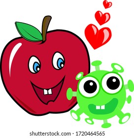 an apple that loves corona virus