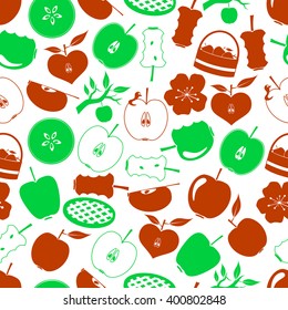 apple theme simple icons seamless pattern eps10