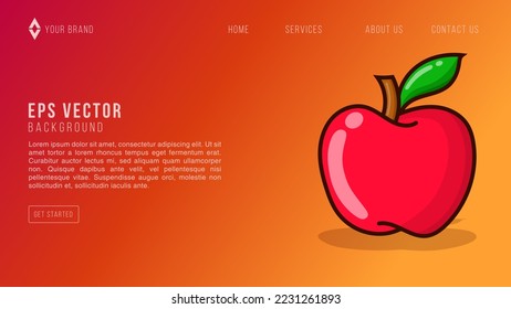Apple Theme Web Design Abstract Background EPS 10 Vector For Website, Landing Page, Home Page, Web Page, Web Template