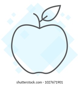 Apple thin line icon, diet and fruit, healthy food sign vector graphics, a linear pattern on a white background, eps 10.