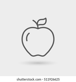 apple thin line icon. isolated. black color