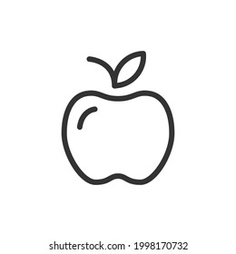 Icono de línea delgada de Apple. Símbolo con estilo de contorno de moda. Diseño premium para web y aplicaciones. Perfecto para la interfaz de usuario. 