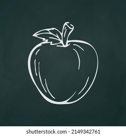 Líneas delgadas de Apple en un fondo oscuro textural - Ilustración vectorial