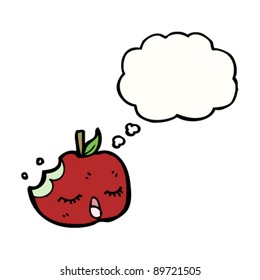 apple with thought bubble cartoon