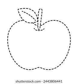 apple trace the letter and picture. Educational children tracing game.