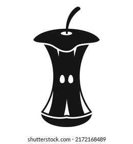 Apple trash icon simple vector. Waste food. Organic trash