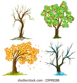 Apple tree four seasons Images, Stock Photos & Vectors | Shutterstock