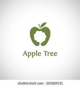 Apple Tree Abstract Logo Vector Design Template