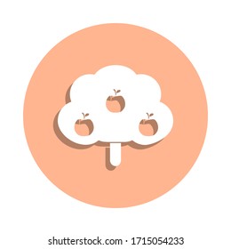 Apple tree badge icon. Simple glyph, flat vector of farm icons for ui and ux, website or mobile application