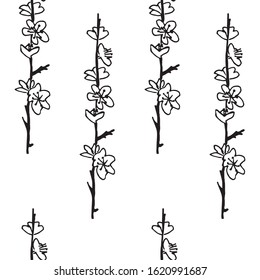 apple tree blossom branches seamless pattern. spring flowers blossom pattern for textile, fabric, wallpaper, wrapping