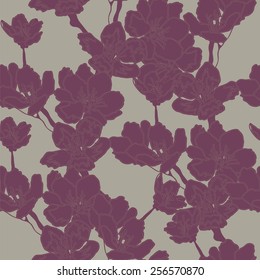 Apple tree branch. Seamless pattern.