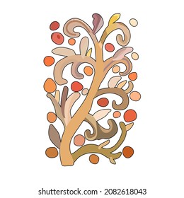 apple tree cartoon vector illustration