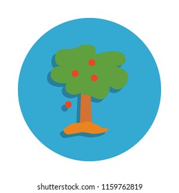 Apple tree colored in blue badge icon. Element of school icon for mobile concept and web apps. Detailed Apple tree icon can be used for web and mobile