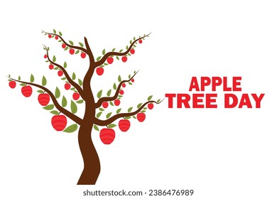 Apple Tree Day Vector illustration. Holiday concept. Template for background, banner, card, poster with text inscription.