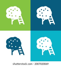 Apfelbäume Flat vier Farben minimale Icon Set