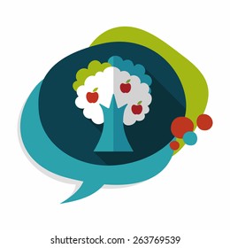 apple tree flat icon with long shadow,eps10