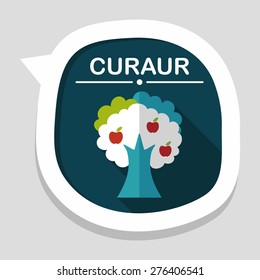apple tree flat icon with long shadow,eps10