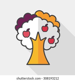 apple tree flat icon with long shadow,eps10