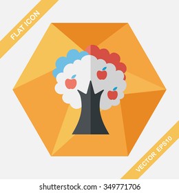 apple tree flat icon with long shadow,eps10