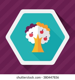 apple tree flat icon with long shadow,eps10