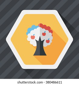 apple tree flat icon with long shadow,eps10