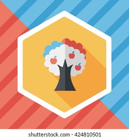 apple tree flat icon with long shadow,eps10