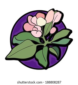 Apple tree flower clip art isolated on white
