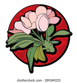 Apple tree flower clip art isolated on white